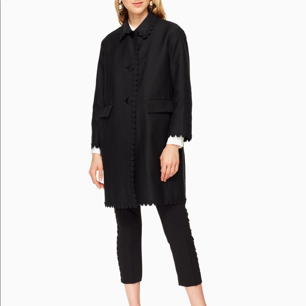 Kate spade black dahlia pea coat